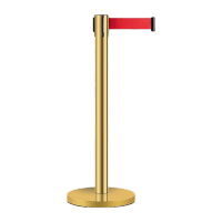 鸣固 隔离带警戒线 不锈钢一米线栏杆 伸缩带银行排队护栏宾馆酒店机场围栏 加重款钛金色2米线