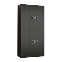 鸣固 保密柜资料档案柜钢制加厚 通双节带斗黑色保密柜电子密码锁 通双节带斗保密柜1850*900*420