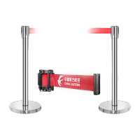 鸣固 隔离带伸缩带 一米线栏杆警戒线 道路银行酒店商场排队护栏围栏杆警戒带 不锈钢2米线(一对)