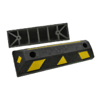 鸣固 橡塑停车位挡车器 车库限位器 车轮车位定位器止退器足尺寸加重款中文2孔橡塑质保五年足56*16*10cm