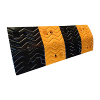 鸣固 橡胶减速带加厚斜坡缓冲带足100*38*5波浪形橡胶减速带新款