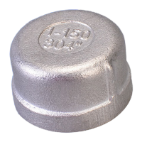 鸣固 304不锈钢圆管帽 耐磨损耐高温内螺纹丝牙 水暖燃气管件 DN10-3/8