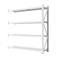 鸣固 仓储货架 库房仓库储物架 中型多功能置物架 展示架 4层白色 长150*宽60*高200cm副架