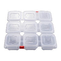 鸣固 食品留样盒 红色扣子九连格(送45张标签)