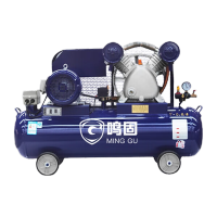 鸣固 空压机 380V工业型气泵皮带式空气压缩机蓝配银V-0.6/8(三相)4KW(整机四件套+F30钉枪+机油)