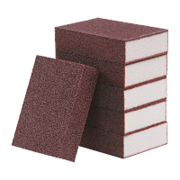 鸣固 海绵擦 去除顽固污垢渍金刚砂 除铁锈清洁海绵刷 棕色 中高密 7*7*2.5cm 100片