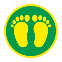 鸣固 标识贴 地面安全标示 磨砂PVC贴纸 直径30cm (脚丫定点)