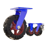 鸣固 超重型工业脚轮万向轮带刹车黑色重型橡胶推车脚轮 12寸定向轮