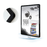 鸣固 磁吸海报框圆角展示框架电梯广告框亚克力展板画框铝合金挂墙相框 黑边黑面pvc款 50*70cm