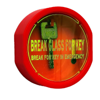 鸣固 消防逃生应急钥匙盒 工程塑料火警联动门窗紧急钥匙箱 圆形英文钥匙盒