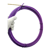 鸣固紫色穿线器神器拉线电工穿线管道穿管器穿墙线三股紫色穿线器(扁头)50米 KD8653