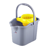鸣固 拖把桶多用地拖清洗桶带滑轮塑料水桶拖把拧干桶地拖桶 30L 灰色(灰色身+黄色篮子)