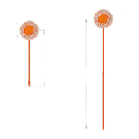 鸣固 除尘太阳花地拖 吸水平板拖把 家用除尘拖把向日葵拖把 桔色(95-175cm杆长)套装-2节铁杆