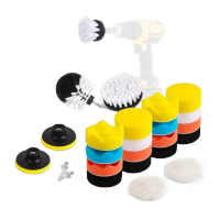 鸣固 电钻刷 清洁电钻刷头套装清洁头 海绵擦 25件套