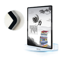 鸣固 磁吸海报框圆角展示框架电梯广告框亚克力展板画框铝合金挂墙相框 银边黑面pvc款 50*80cm