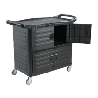 鸣固 加厚塑料餐车餐具收餐车回收餐车手推车餐厅商用多功能 全封闭大号豪华餐车(黑色升级版一体扶手)