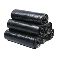 鸣固 垃圾袋背心黑色加厚厨房商用车载打包袋加厚一次性塑料袋 100只 4.2克LC5012