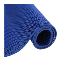 鸣固 pvc镂空防滑垫 厨房浴室卫生间商场厕所过道走廊塑料网格地垫蓝色款 1.6m宽*15米 加厚5.0mm