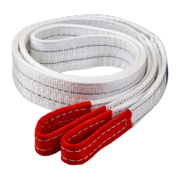 鸣固 白色扁平起重吊装带 双扣环形工业起重吊带 牵引绳 吊装工具 捆绑带 救援绳 应急带 打包绳1吨2米