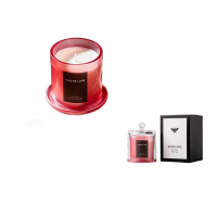 鸣固 香薰蜡烛 金钟罩玻璃杯蜡烛 SPA精油酒店无烟香薰蜡烛摆件 红石榴 9*11.5cm