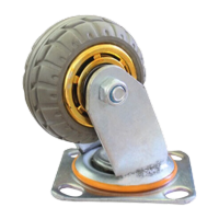 鸣固 脚轮 橡胶高弹轻音轮 万向轮轮子 拖车轮 小推车平板车轮 子脚轮轮子 6寸万向轮