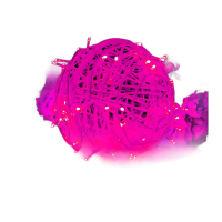 鸣固 led藤球灯串节日装饰圆球灯景观挂树ins户外亮化彩灯串圣诞节元旦新年布置挂灯 直径20cm-粉色ZL5244