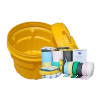 鸣固 化学液体危废收集桶化学品泄漏吸附套装废液储存30加仑应急桶+油污吸附套装