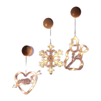 鸣固 led吸盘灯 圣诞节元旦装饰灯圣诞彩灯商场店铺阳台客厅橱窗户吸圣诞节日彩灯电池款-一箭穿心ZL5273