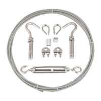 鸣固 304不锈钢钢丝绳 包塑防滑户外晾衣绳晒被绳 5mm包塑[2米全套]