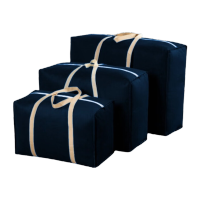 鸣固 搬家打包袋行李袋衣服被子整理收纳袋加大容量结实搬家神器 60*25*40 中号 藏青色