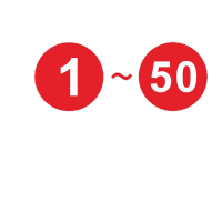 鸣固 PVC胶片贴数字号码牌数字机台编号牌标识牌数字贴编号牌 1-50 0.4MM厚直径80MM-红色[可定制]