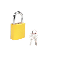 鸣固 工业铝制安全LOTO上牌挂锁能量隔离红色金属门锁防KD-ALP25-黄色