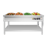 鸣固不锈钢电热保温汤池 快餐小吃车 打菜台 售饭台 四格 一台装 此单品不零售 企业定制HR