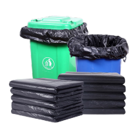 鸣固 黑色平口垃圾袋办公室客厅 一次性垃圾袋120*140 50只