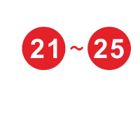 鸣固 PVC胶片贴数字号码牌数字机台编号牌标识牌数字贴编号牌 21-25 0.4MM厚直径150MM-红色[可定制]