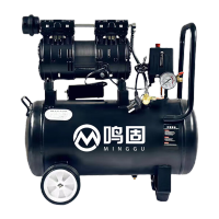 鸣固 无油空压机 220V无油大型空气压缩机维修木工钉枪打气泵 750W*2-50L(整机四件套+F30钉枪)