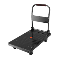 鸣固 特价款塑料平板车66*40*82 黑色