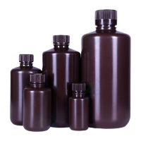 鸣固 ZS1705棕色HDPE塑料小口圆瓶带内盖窄口试剂分装瓶 60ML