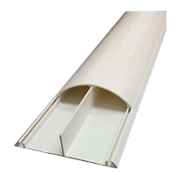 鸣固 PVC弧形地板线槽 新料加厚耐踩地面压线防踩线槽不带胶 5号双孔 1米/根 5根装 背胶颜色黄蓝随机发