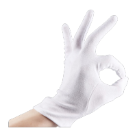 鸣固 白色礼仪手套 珠宝手套 劳保白手套 棉汗布 检阅表演开车 普通款 12付装