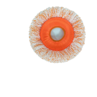 鸣固 除尘太阳花地拖 吸水平板拖把 家用除尘拖把向日葵拖把 橘色布头单个