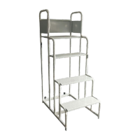 鸣固 登高梯工业梯子仓库超市库房物流平台梯带滑轮登高取货梯平台梯可移动货架 一体款四步梯