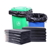 鸣固 黑色平口垃圾袋办公室客厅 一次性垃圾袋50*60 50只ZJ3205KW057822