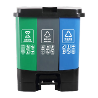 鸣固ZJ6645 三分类脚踏垃圾桶翻盖大号厨余商用三合一垃圾箱 60L三分类(绿灰蓝 易腐其他可回收)