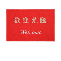 鸣固 ZJ4719PVC脚垫 酒店商铺地垫防滑门垫 迎宾地毯脚垫 红色欢迎光临地垫 120cm*250cm特厚