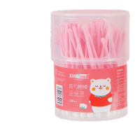 鸣固 ZJ7580多功能耳勺棉签 双头两用清洁卸妆一次性多功能两用棉签100支盒装 颜色随机