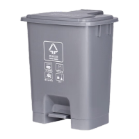 鸣固 脚踏垃圾桶 20L分类带盖脚踩客厅厨房厕所商用办公室果皮箱 垃圾分类垃圾桶 灰色(其他垃圾)