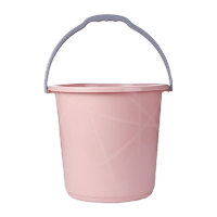 鸣固 ZJ5580塑料厨房欧式手提水桶 加厚耐摔耐用钓鱼卫生洗衣桶小号 粉色 22.5*32*27