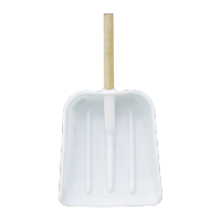 鸣固 塑料铲农用工具塑料锹 除雪铲推雪板加厚大铲子 小号白色 长445mm宽405mm含柄1.2米