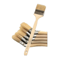 鸣固 工业毛刷 船用直柄弯头长毛刷棕毛油漆刷实心耐溶剂加厚浓密纯猪毛 3寸纯猪毛弯头